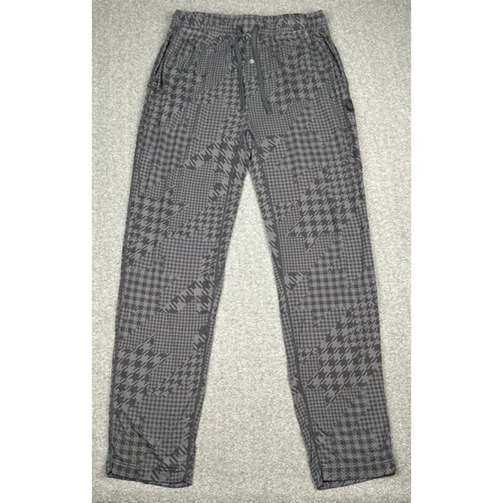 SAXX 22nd Century Silk Mens Lounge Pants Grey Houndstooth Sleepwear Medium